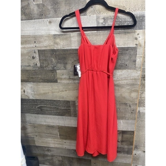 NWT I.N. San Francisco Dress - Size Small - Red - Buttons - Tie in Front - Picture 5 of 7